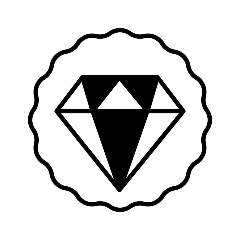 diamante dentro distintivo mostrando concetto di migliore qualità vettore disegno, premio qualità icona