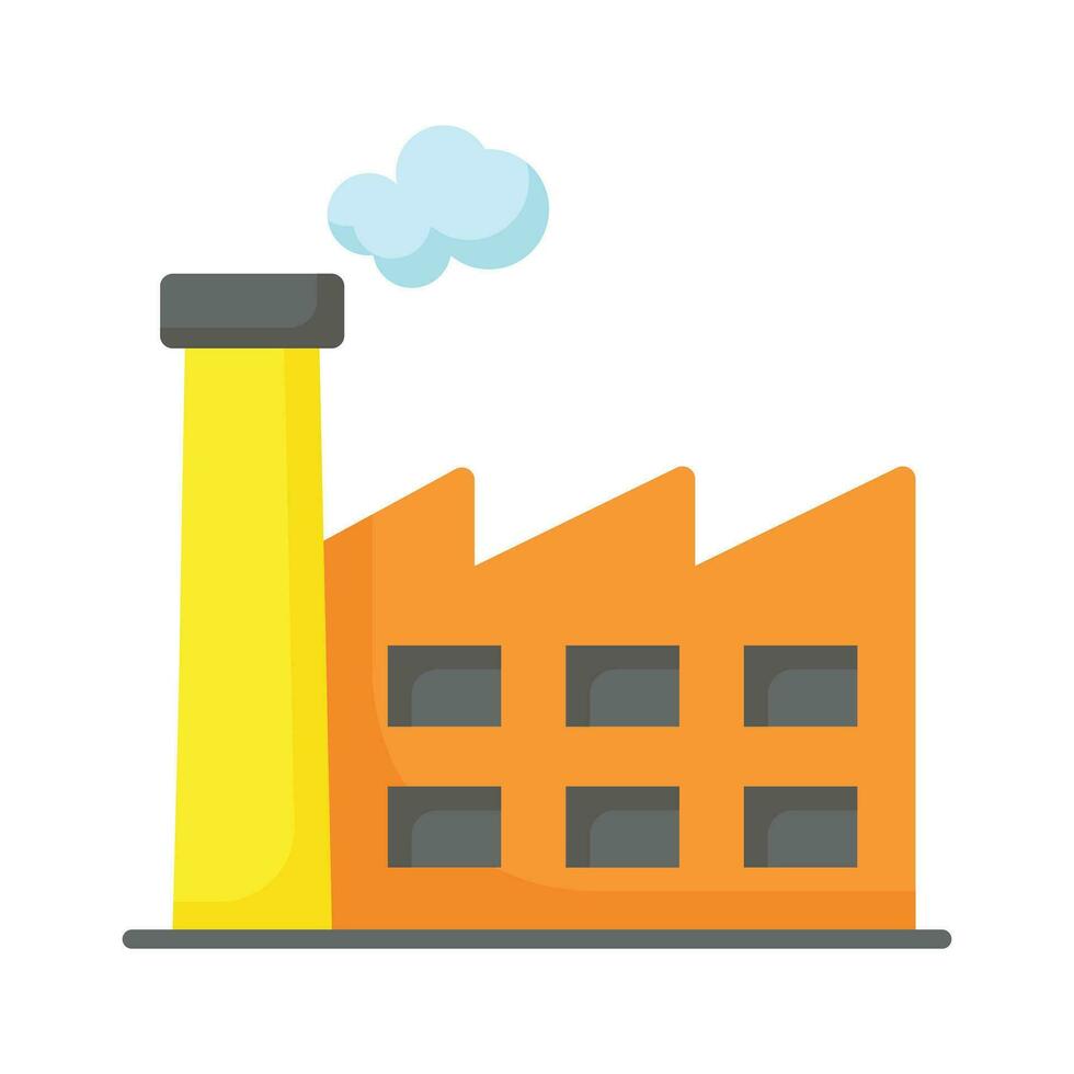 produzione pianta, edificio con camino mostrando concetto icona di energia pianta o industria vettore