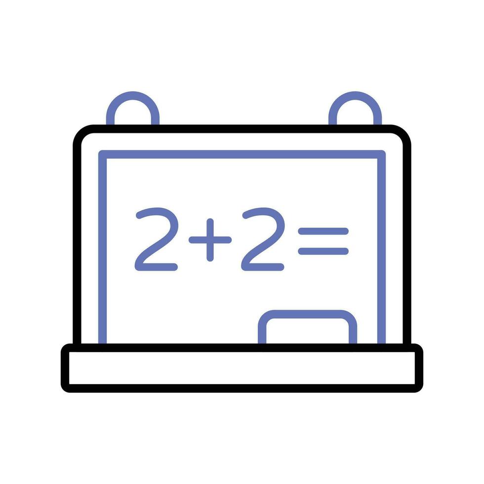 un sorprendente icona di scuola tavola nel moderno stile, matematica, calcoli vettore