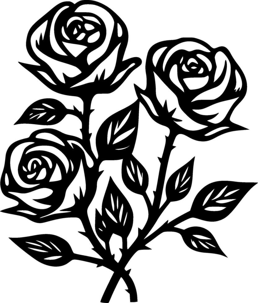 Rose, minimalista e semplice silhouette - vettore illustrazione