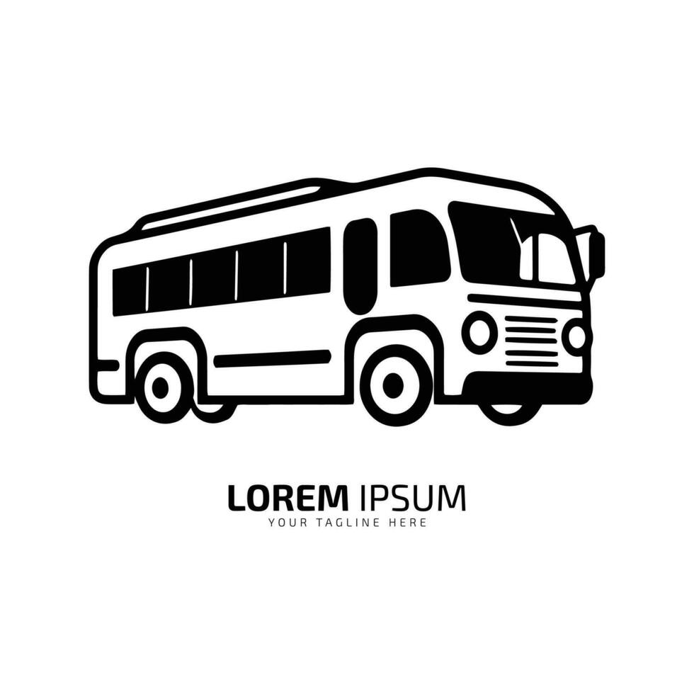 un' logo di nero autobus icona astratto furgone vettore silhouette su bianca sfondo