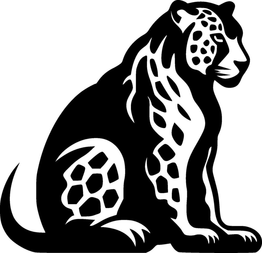 leopardo, nero e bianca vettore illustrazione