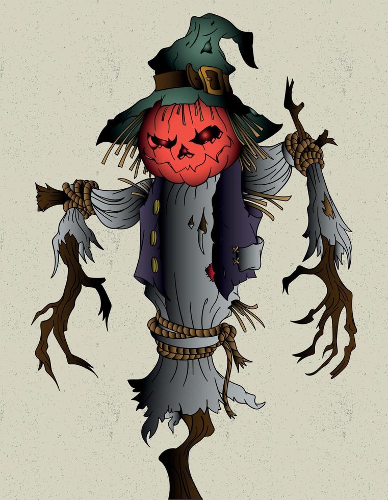 disegno di halloween spaventapasseri vettore