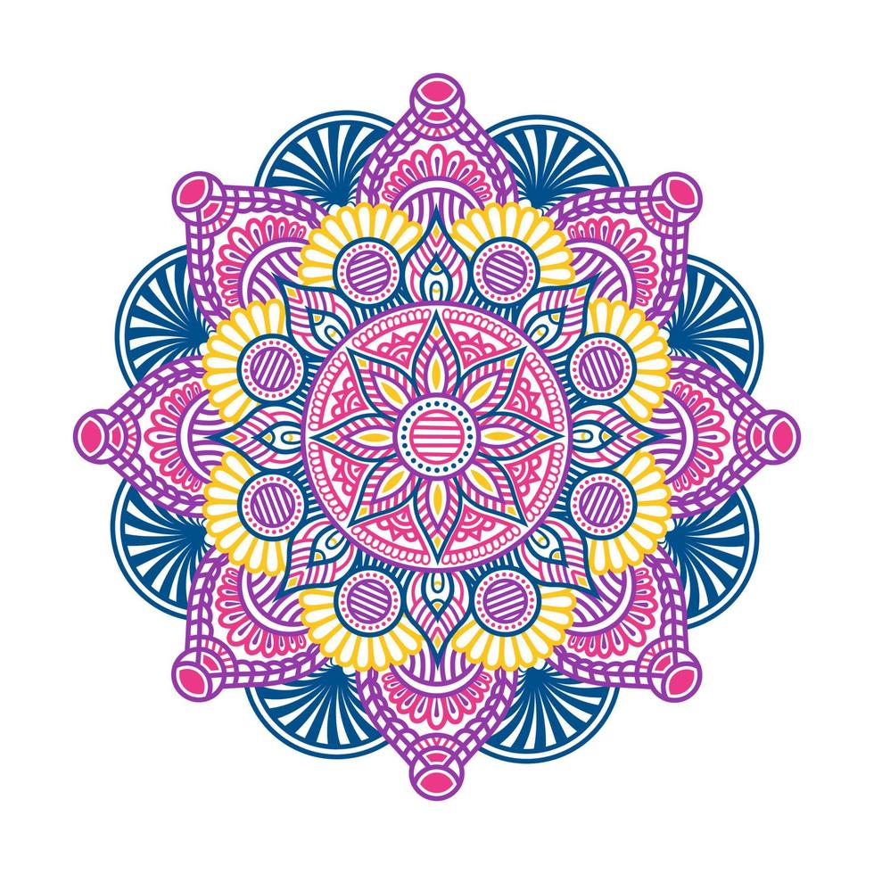 colorato orientale ornamentale pizzo etnico rotondo mandala, stile orientale islamico arabo. mandala decorativo in stile ramadan. mandala per la stampa vettore