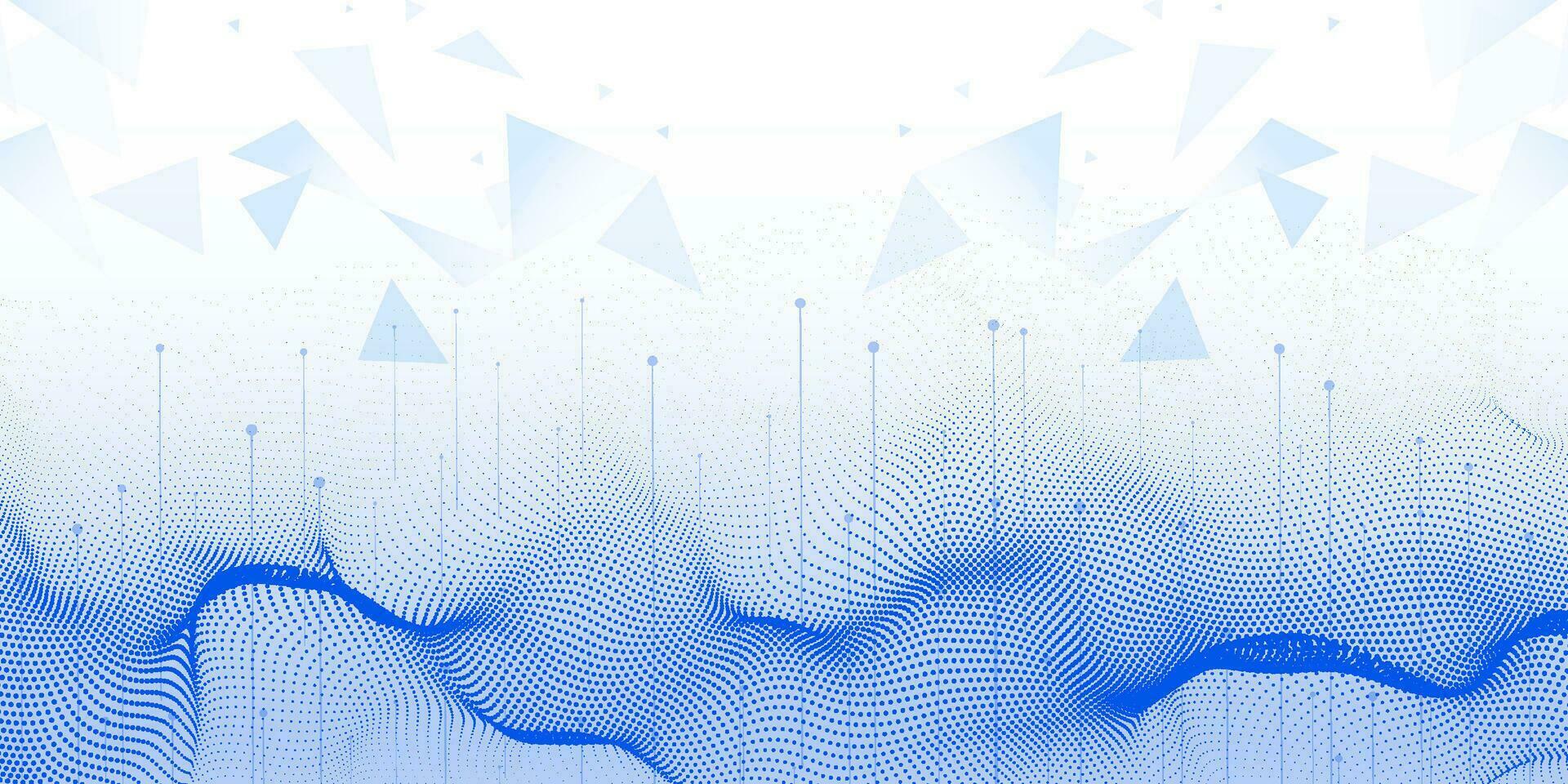 digitale tecnologia futuristico Internet Rete connessione blu bianca sfondo, informatica nano informazione, astratto comunicazione, innovazione futuro tecnologia, ai grande dati Linee puntini illustrazione vettore 3d