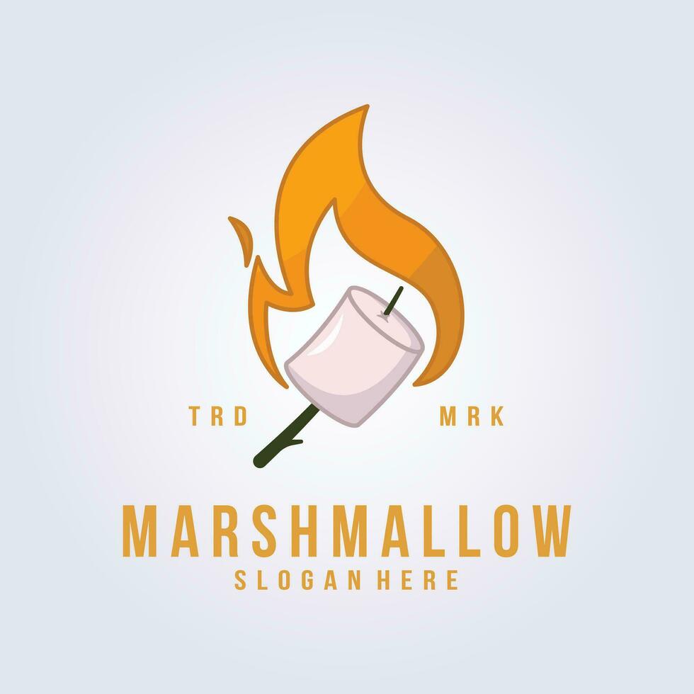 marshmallow barbeque logo vettore illustrazione design