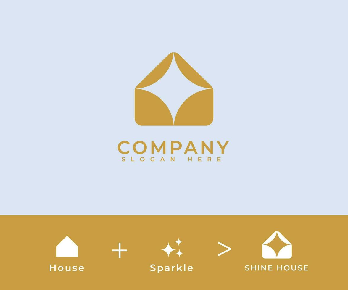 casa decorazione logo design. brillare casa vettore