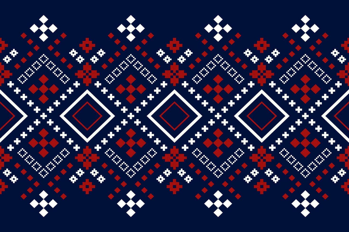 indaco Marina Militare blu geometrico tradizionale etnico modello ikat senza soluzione di continuità modello confine astratto design per tessuto Stampa stoffa vestito tappeto le tende e sarong azteco africano indiano indonesiano vettore