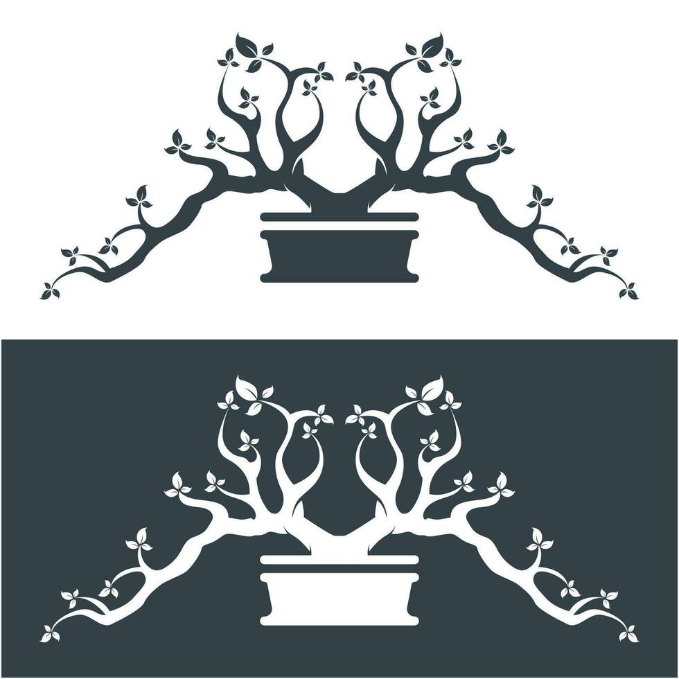 Bonsai logo modello vettore illustrazione design