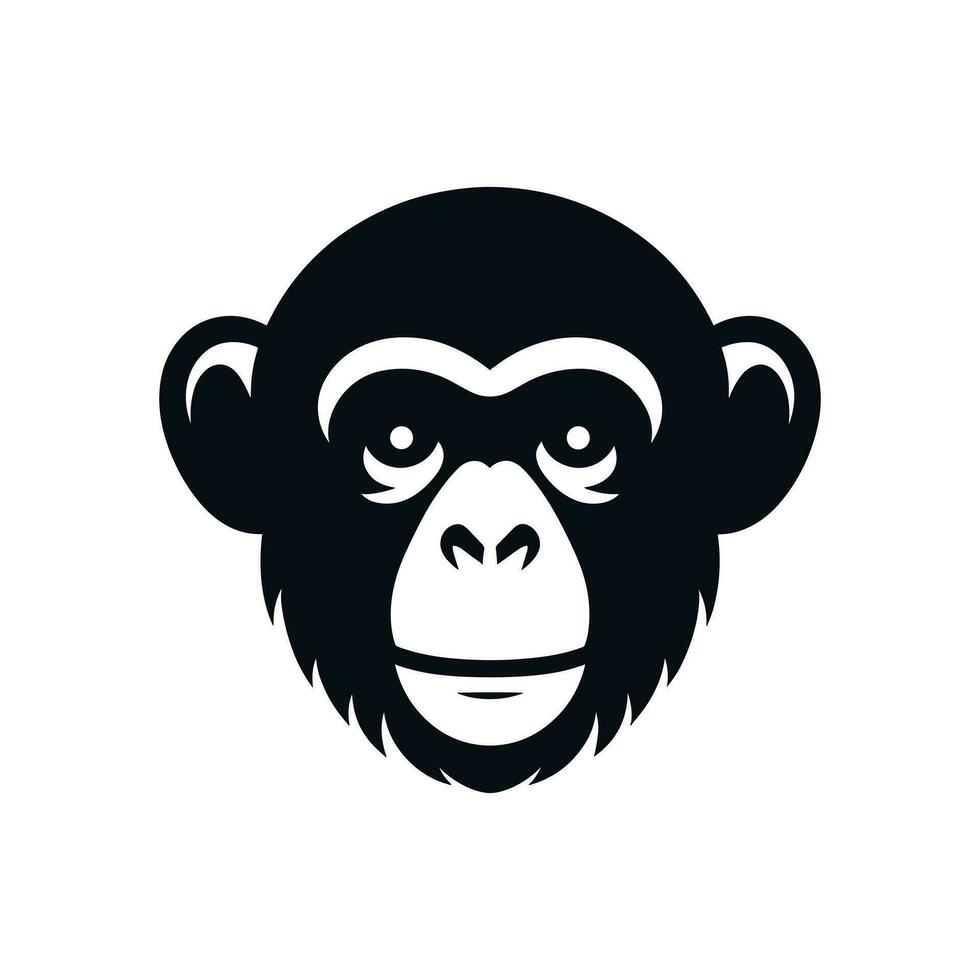 vettore illustrazione di un' scimpanzé nel silhouette