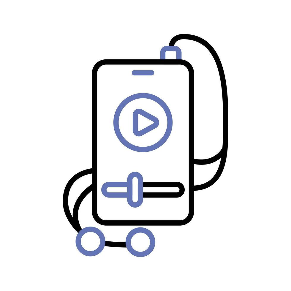 mobile video musica con mani libere, sorprendente icona di mobile video musica vettore