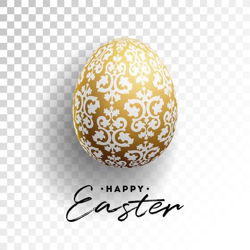 Illustrazione vettoriale di felice vacanza di Pasqua con uova dipinte su sfondo trasparente
