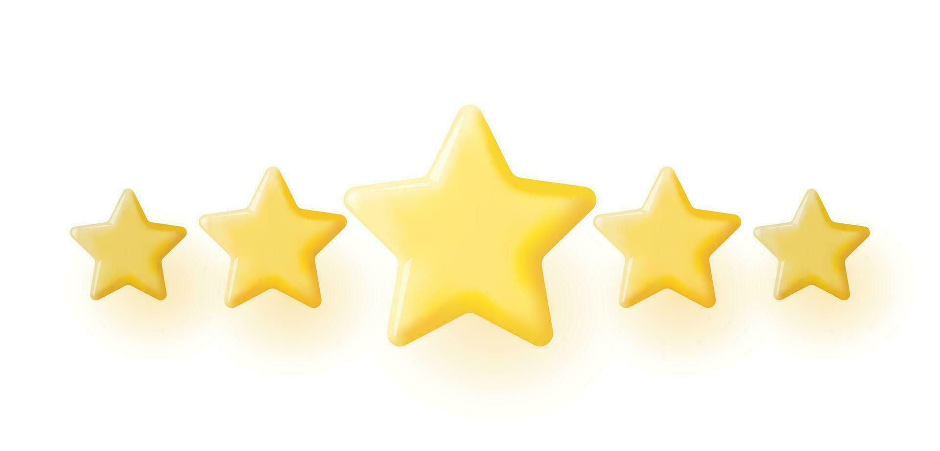 3d lucido giallo stella isolato. recensioni giocattolo il giro stella realistico rendere. testimonianze, valutazione, feedback, indagine, qualità e revisione. realizzazioni o obiettivo. vettore illustrazione