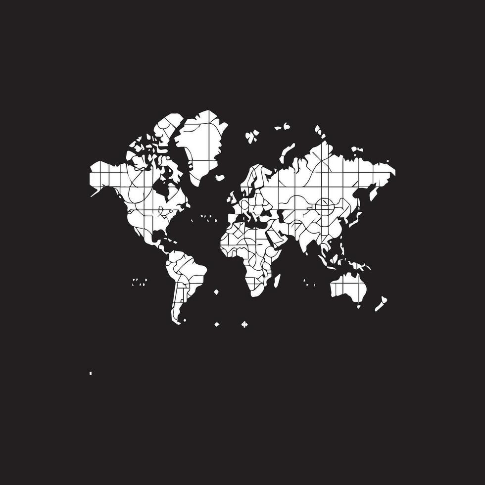 silhouette di mondo carta geografica, vettore illustrazione
