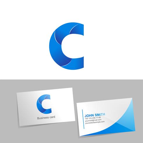 Logo sfumato con la lettera C del logo vettore