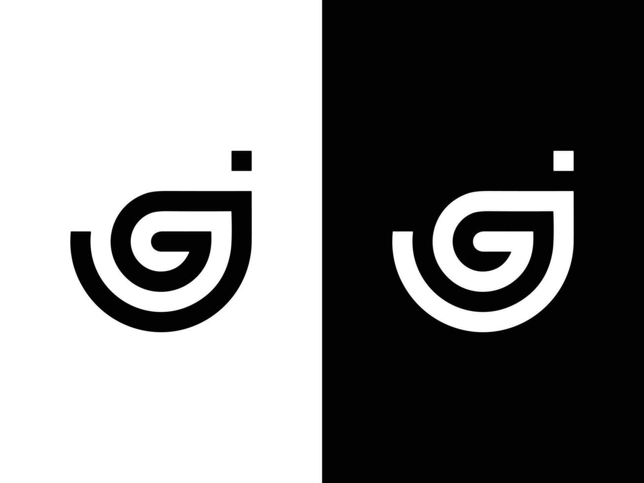 gj lettera logo design vettore