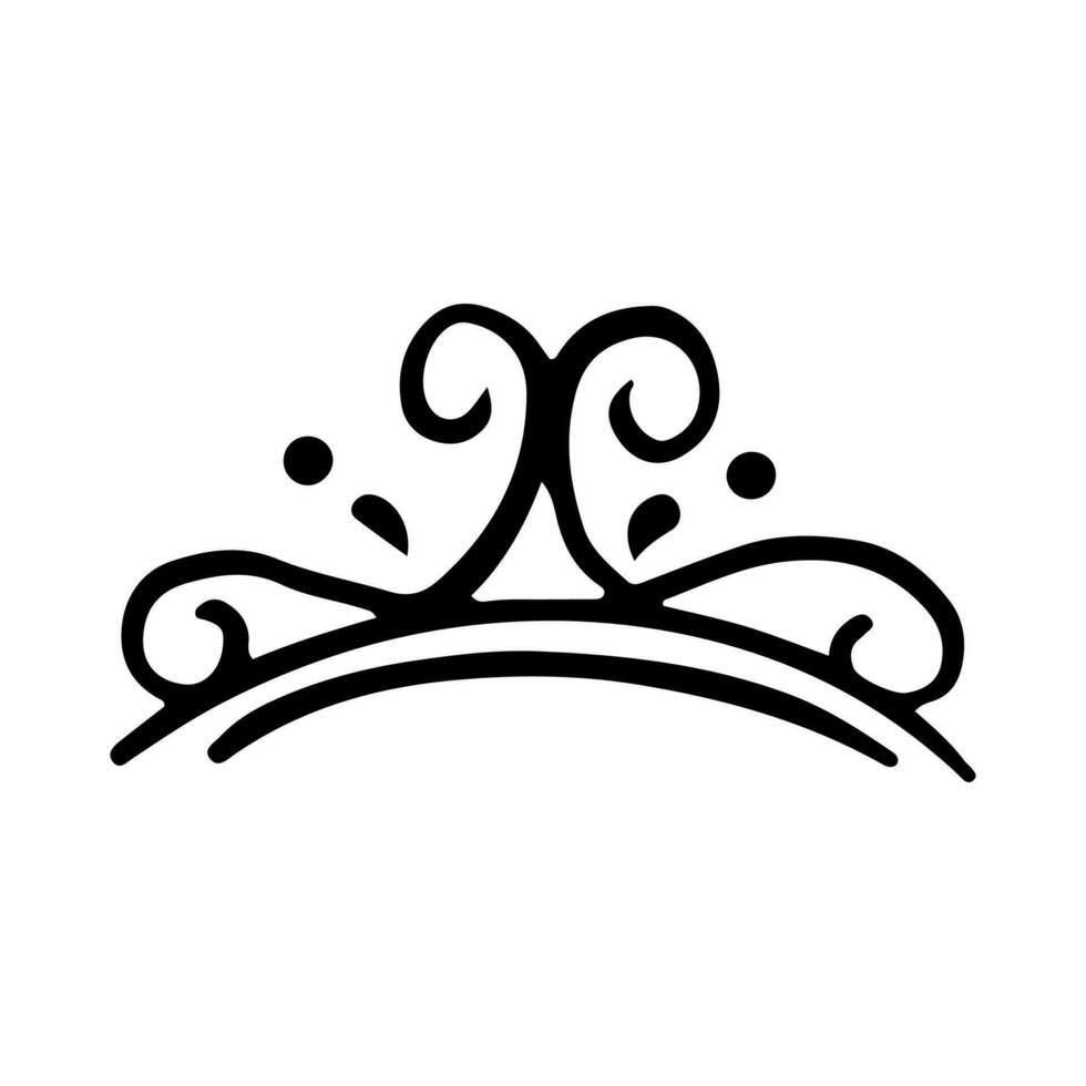 corona icona nel mano disegnato scarabocchio stile isolato su bianca sfondo. re corona schizzi, maestoso tiara, re e Regina reale diademi vettore. linea arte Principe e Principessa lussuoso testa Accessori. vettore