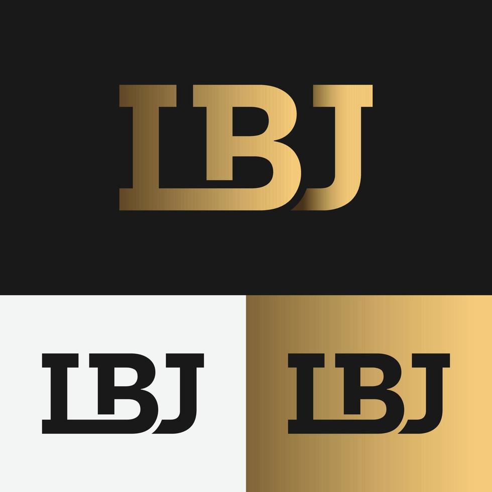 lettera monogramma iniziale modello lbj lbj logo design vettore