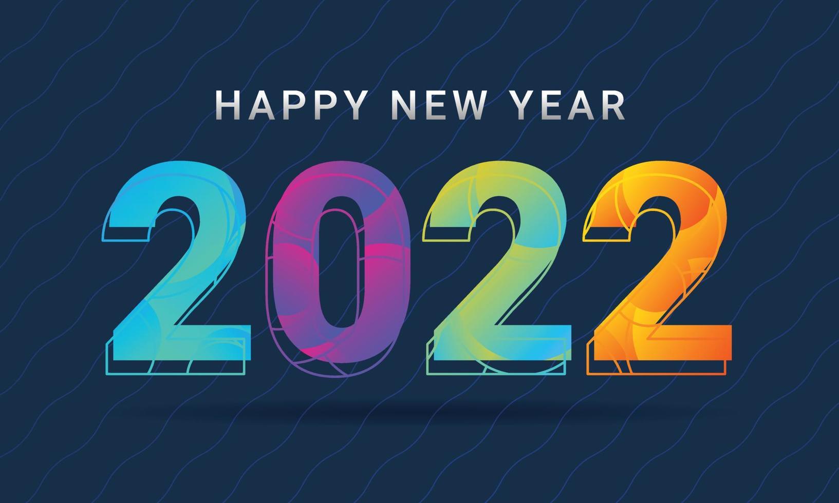 felice anno nuovo 2022 biglietto di auguri sfondo vettore