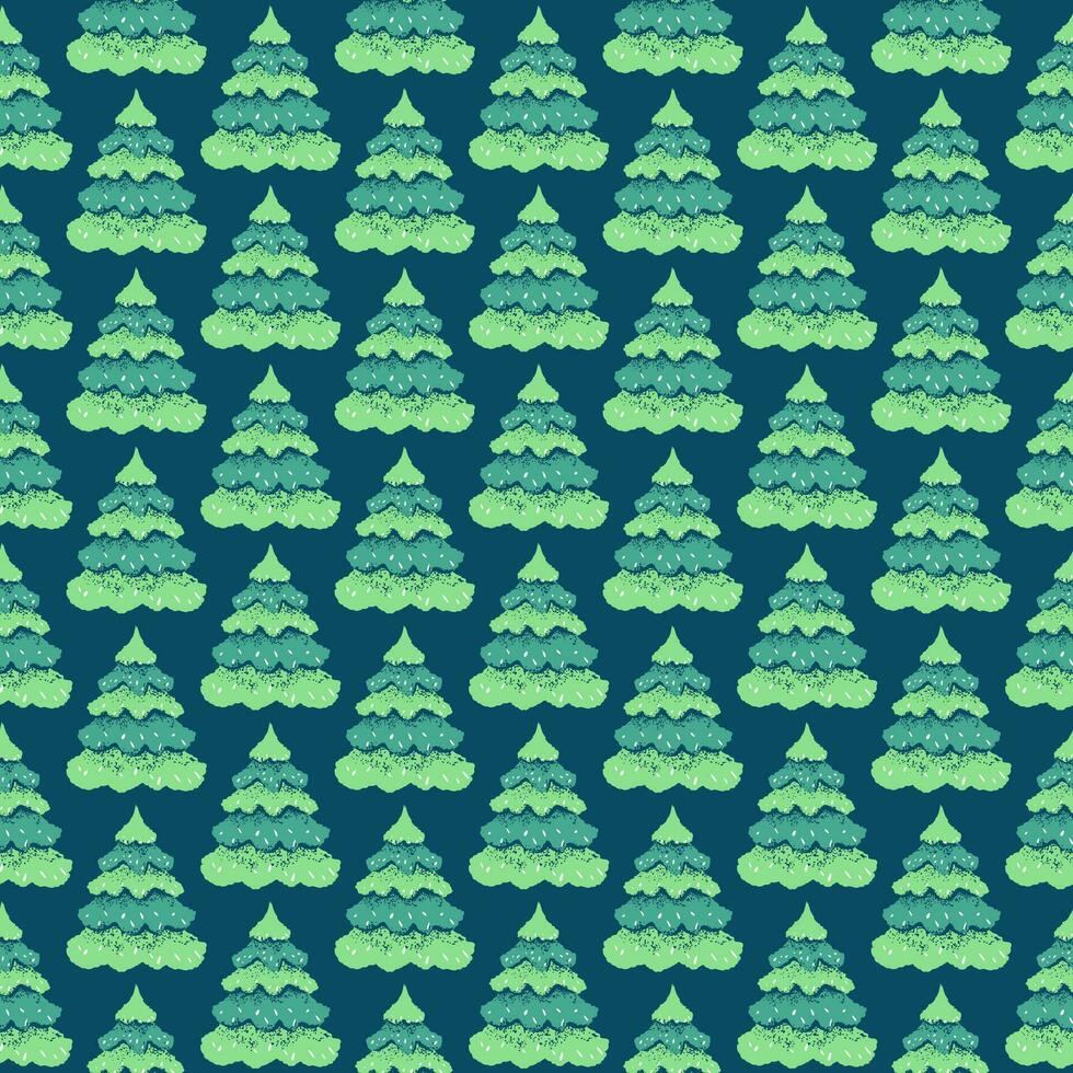 senza soluzione di continuità modello con astratto, semplice natale alberi. carino Natale verde sfondo. vettore mano disegnato. design per tessuto, tessile, moda, Stampa, superficie design