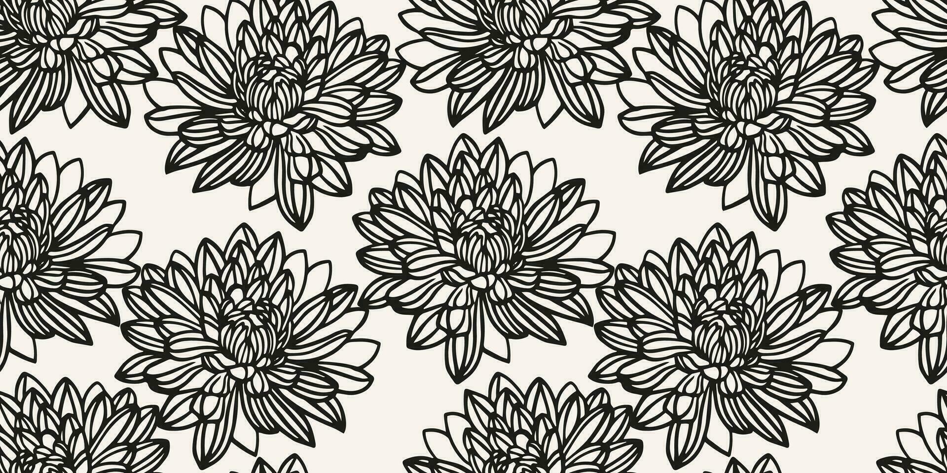 stilizzato creativo semplice fiori senza soluzione di continuità modello. vettore mano disegnato schizzo. astratto nero Linee floreale su un' leggero sfondo. design per moda, tessile, tessuto, sfondo