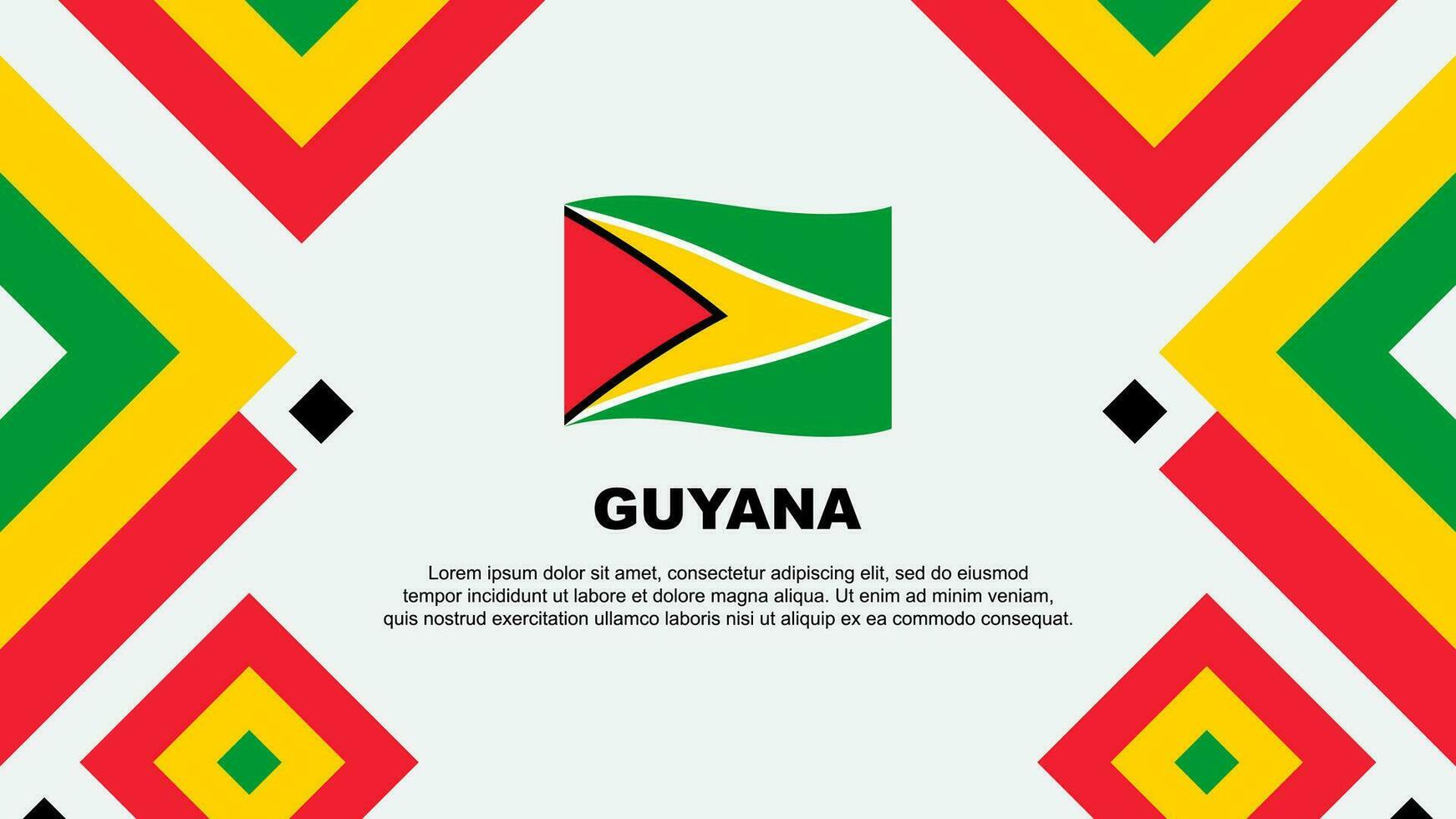 Guyana bandiera astratto sfondo design modello. Guyana indipendenza giorno bandiera sfondo vettore illustrazione. Guyana modello