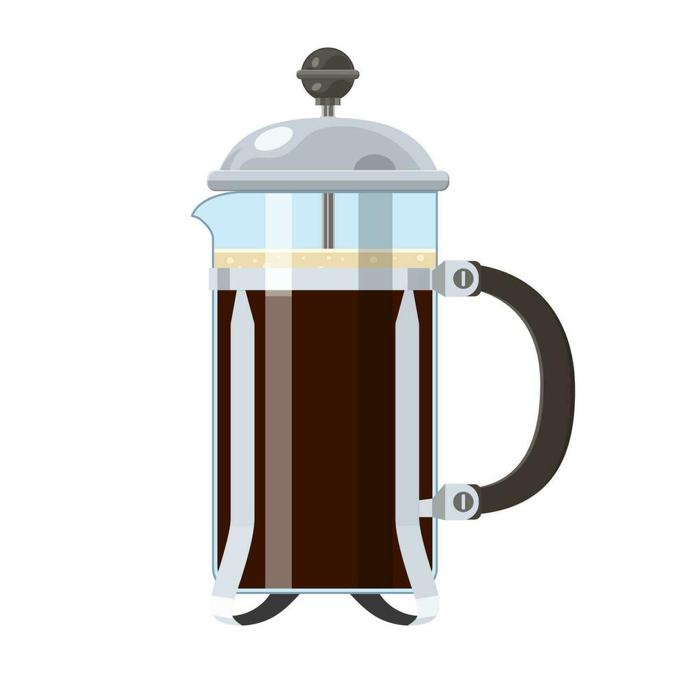 francese stampa caffè o tè icona isolato su bianca sfondo. vettore illustrazione nel piatto stile.