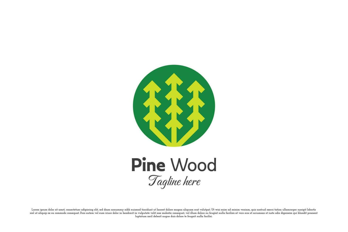 pino foresta logo design illustrazione. sagome di pino alberi 3 natura giardini protetta foreste impianti eco bio fresco verde impianti. minimalista moderno casuale astratto semplice piatto icona simbolo. vettore