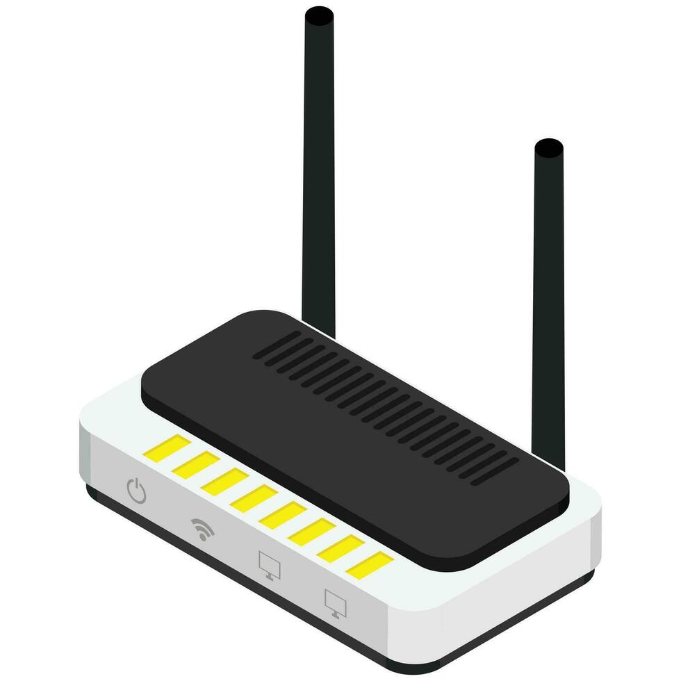 isometrico senza fili router vettore