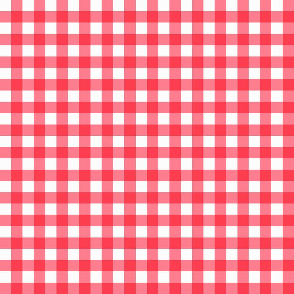 senza soluzione di continuità scacchi modello. rosso e bianca strutturato plaid percalle tovaglia. vettore illustrazione nel piatto stile