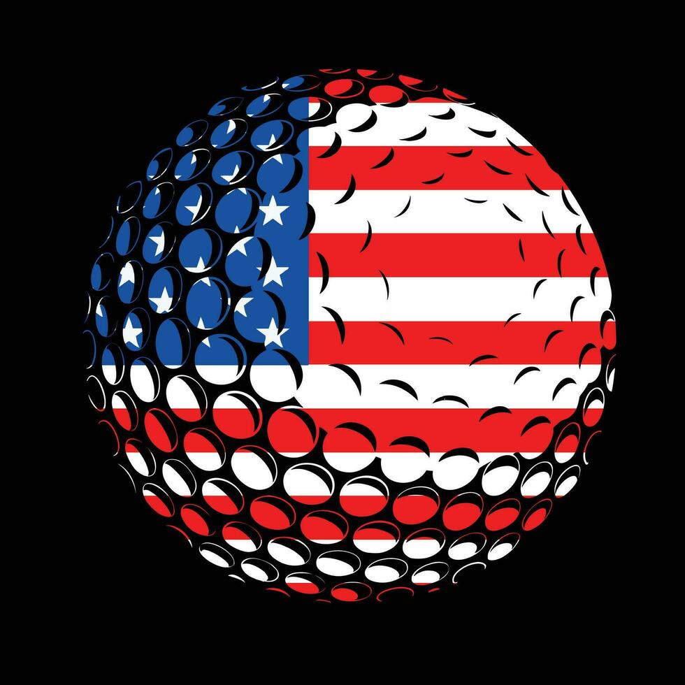 golf con Stati Uniti d'America bandiera design vettore