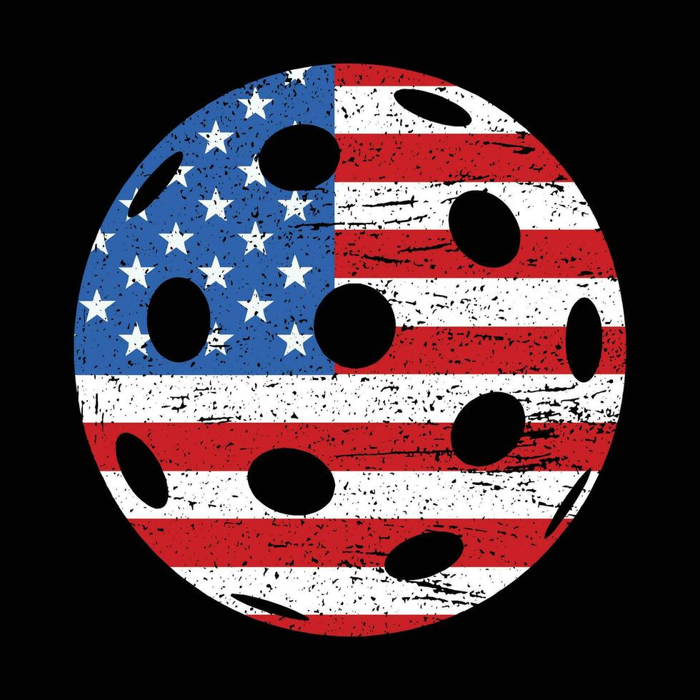 Stati Uniti d'America bandiera pickleball patriottico design vettore