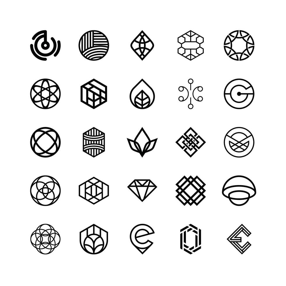 logo del set di forme geometriche vettore