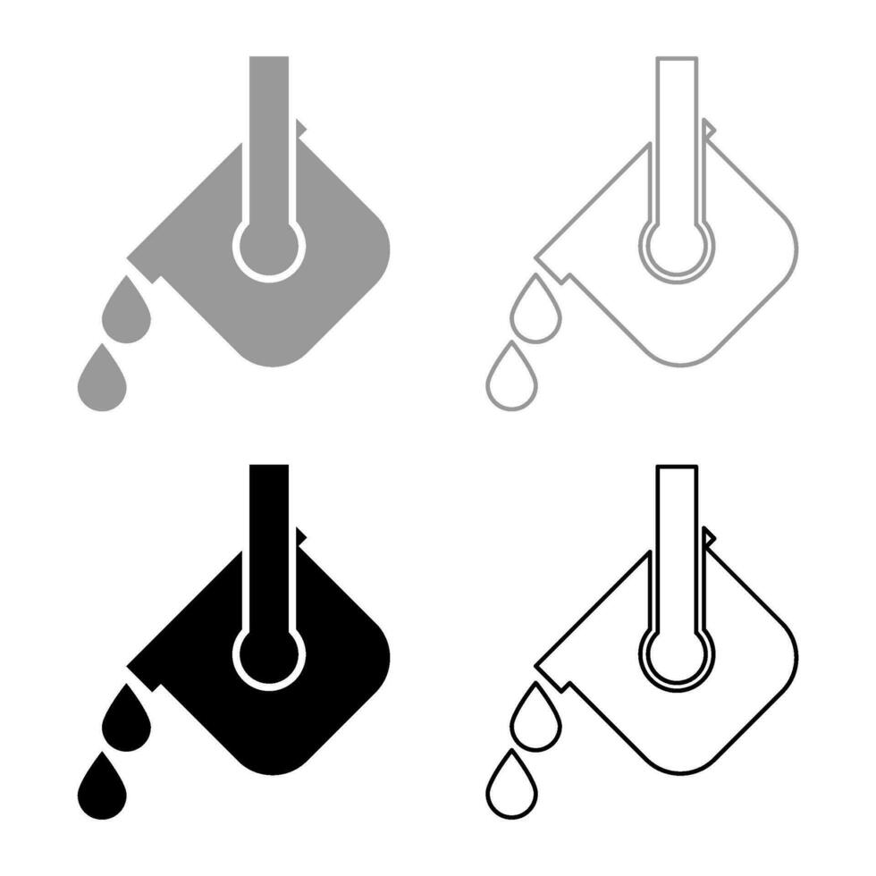 crogiolo fuso metallo versato a partire dal mestolo fusione ferro metallurgico fonderia industria concetto metallo getto processi impostato icona grigio nero colore vettore illustrazione Immagine solido riempire schema contorno linea