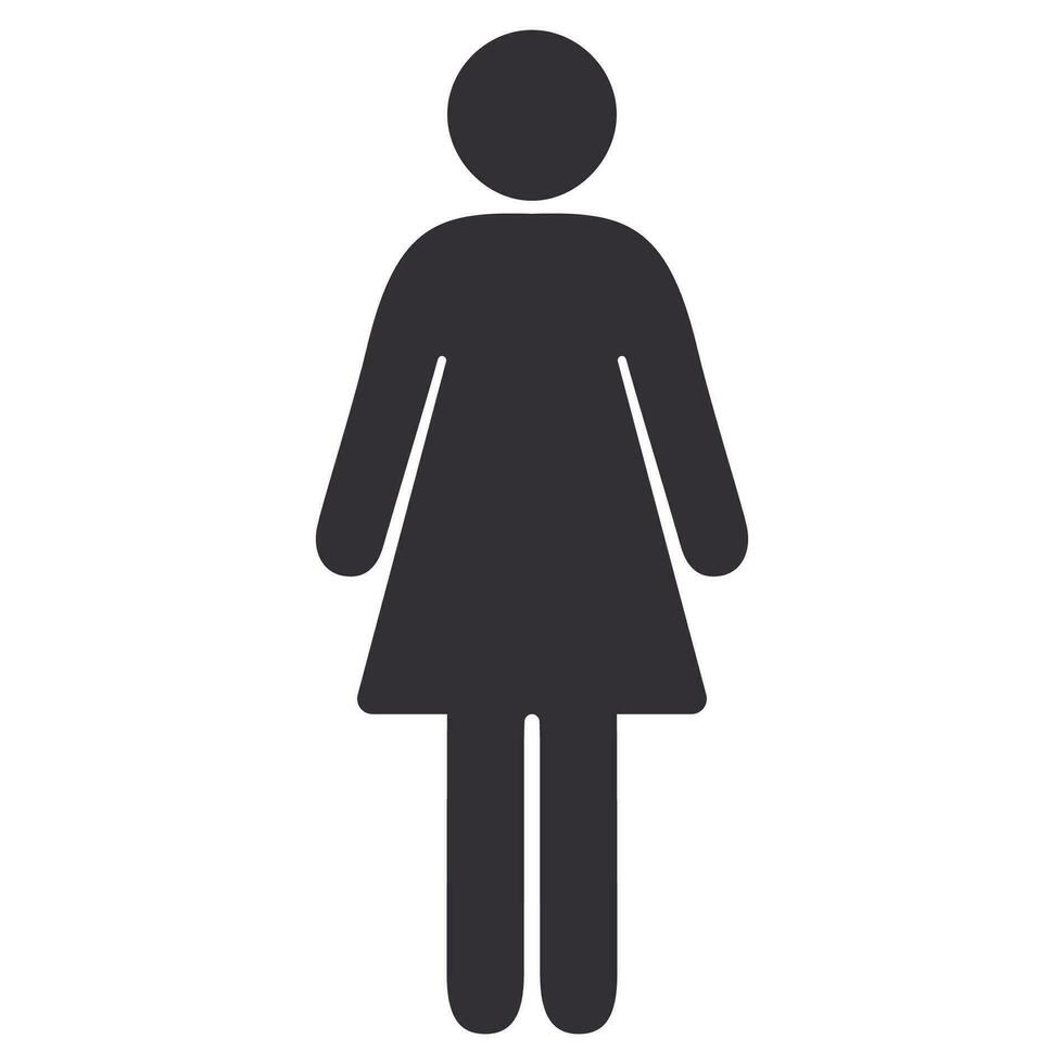 donne toilette cartello. femmina icona simbolo isolato su bianca sfondo. vettore