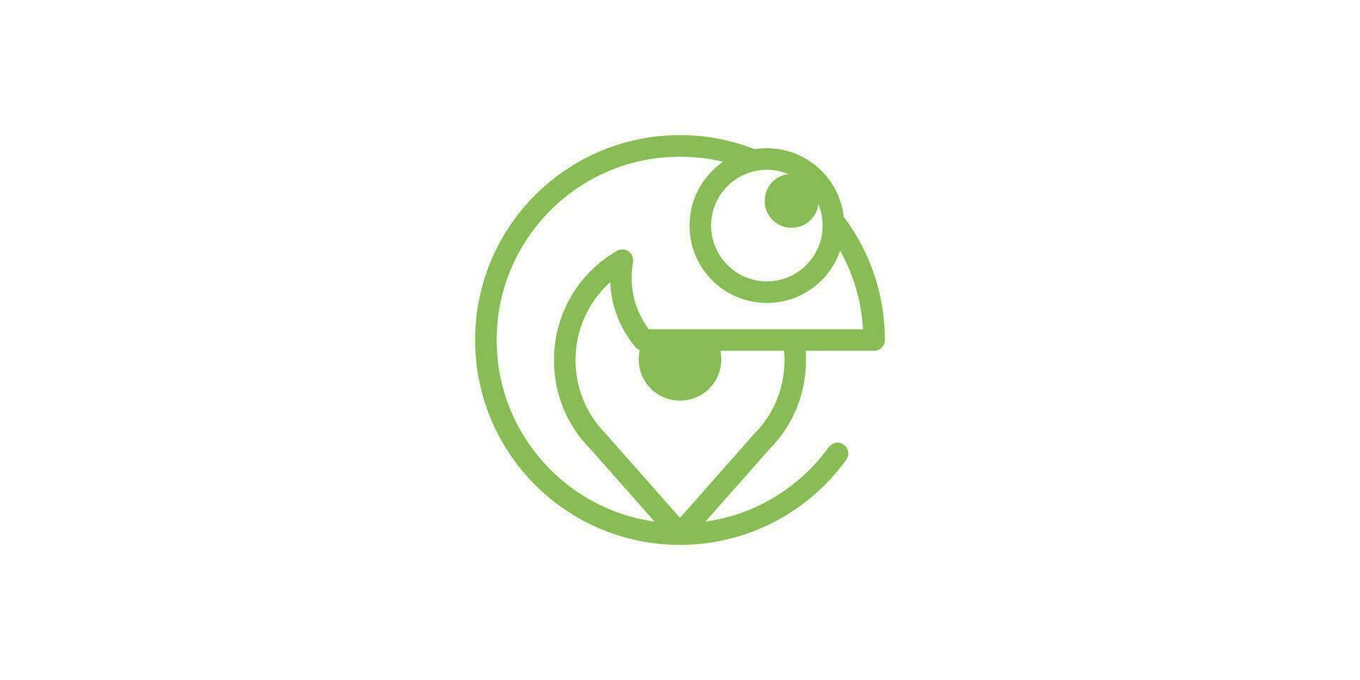 logo design combinazione di camaleonte forma con perno map.minimalist linea. vettore