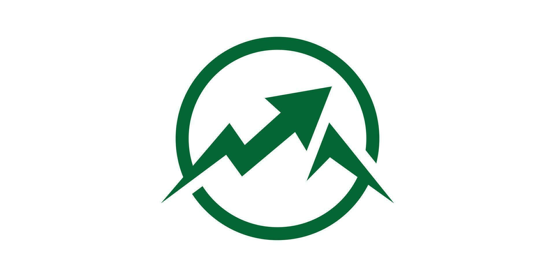 logo design combinazione di montagna forma con freccia o crescita cartello, icona, vettore, simbolo. vettore