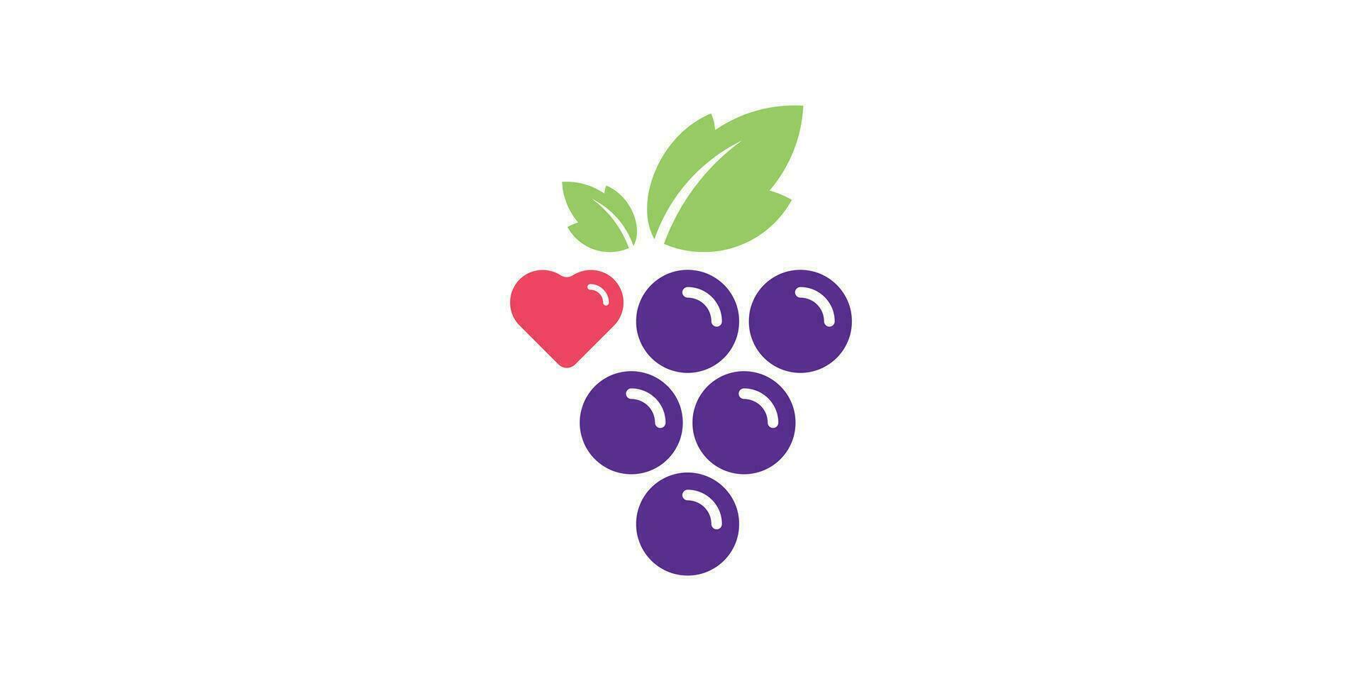 logo design combinazione di amore uva forme, icone, vettori, simboli. vettore