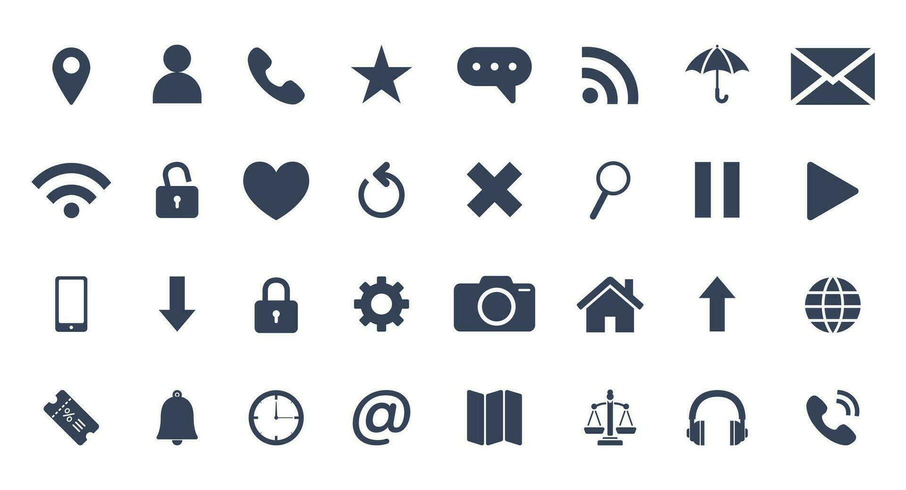 impostato di generico sociale media principale utente interfaccia icona collezione isolato su bianca sfondo vettore