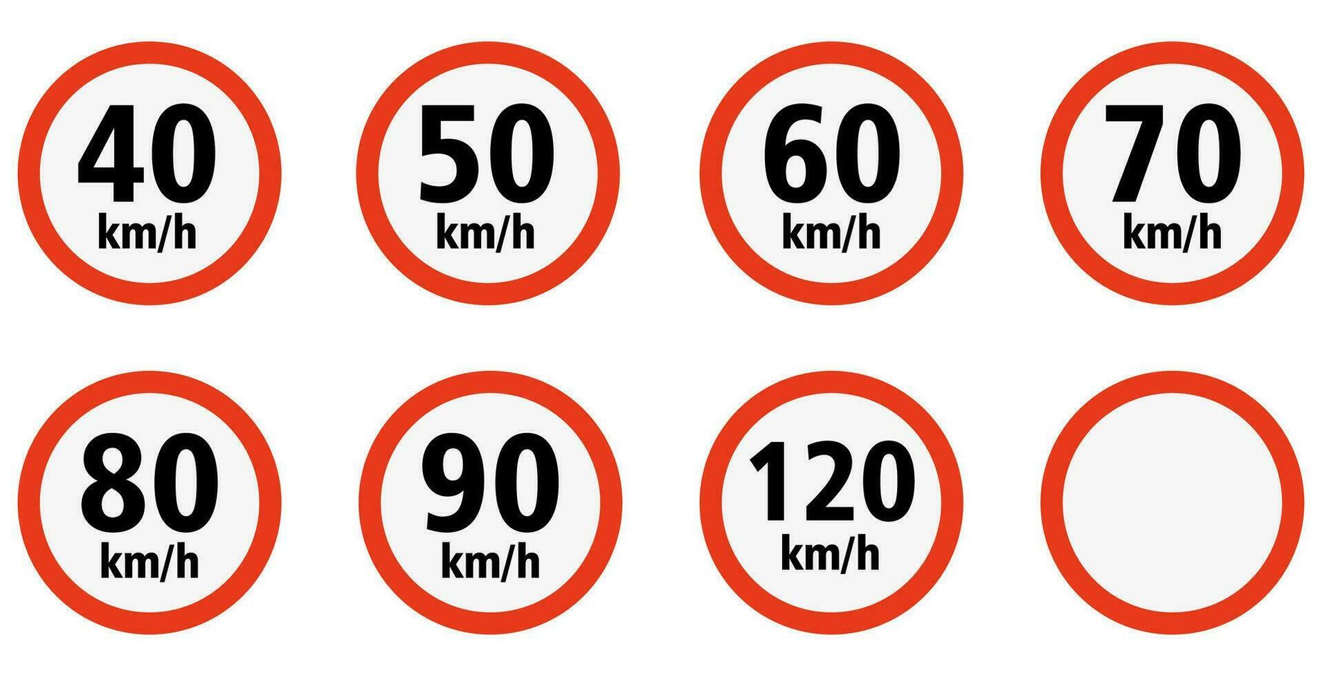 segno di limite di velocità su sfondo bianco vettore