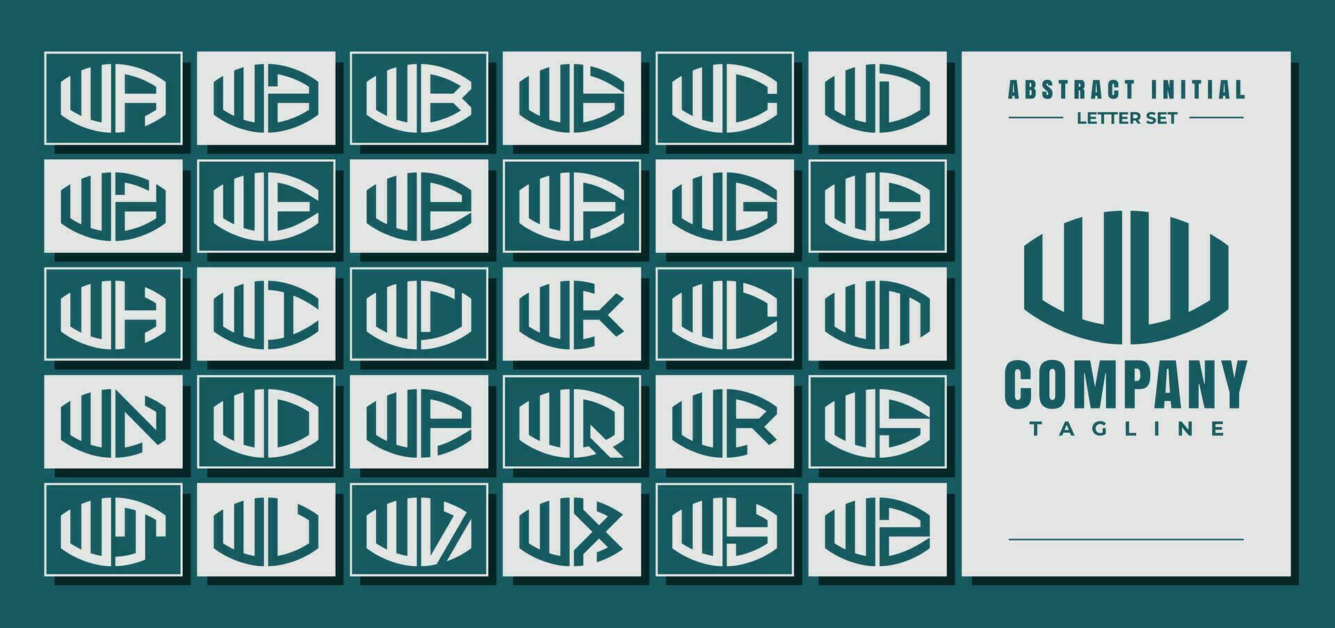 astratto curva forma iniziale w ww lettera logo design fascio vettore
