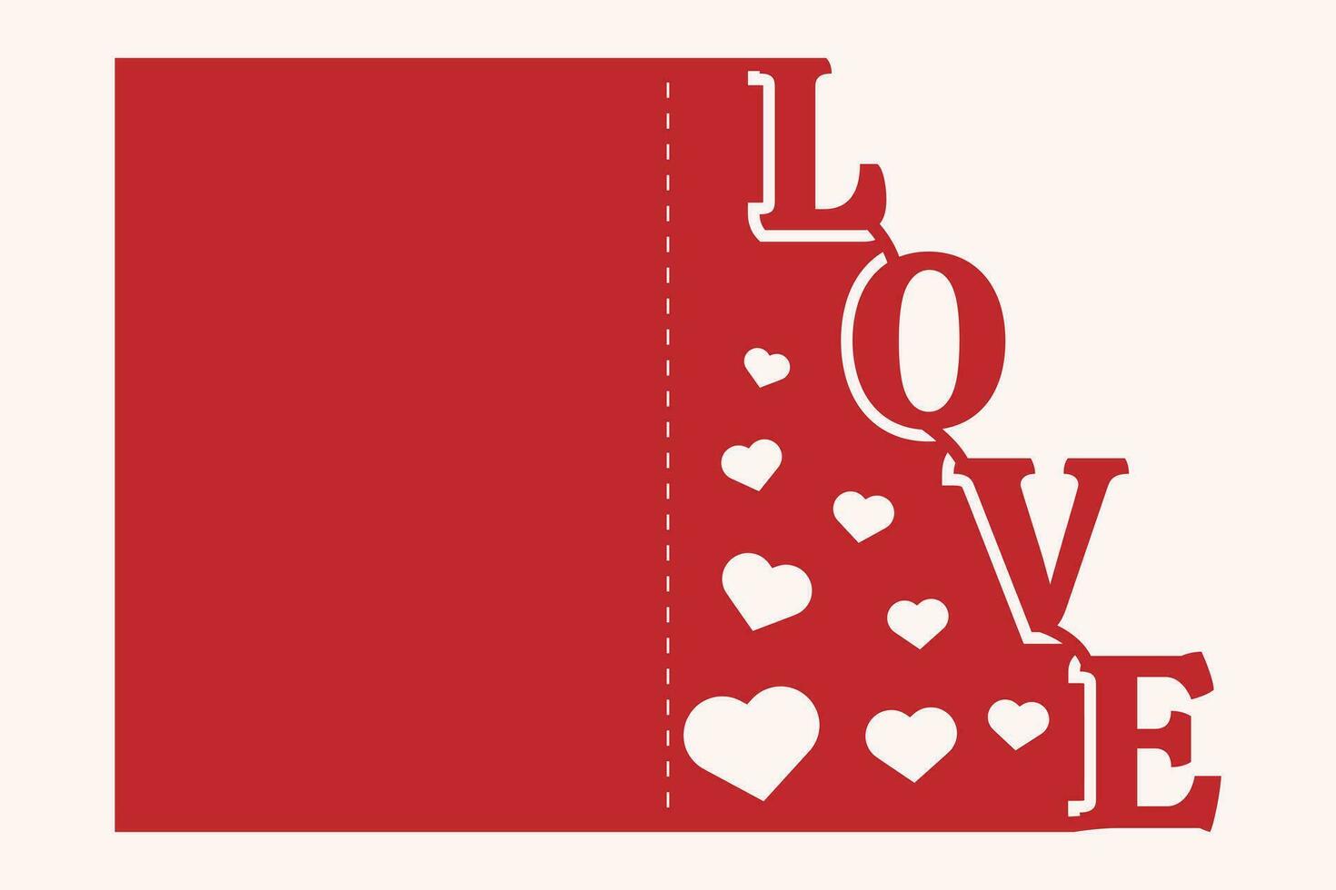 San Valentino saluto carta papercut vettore