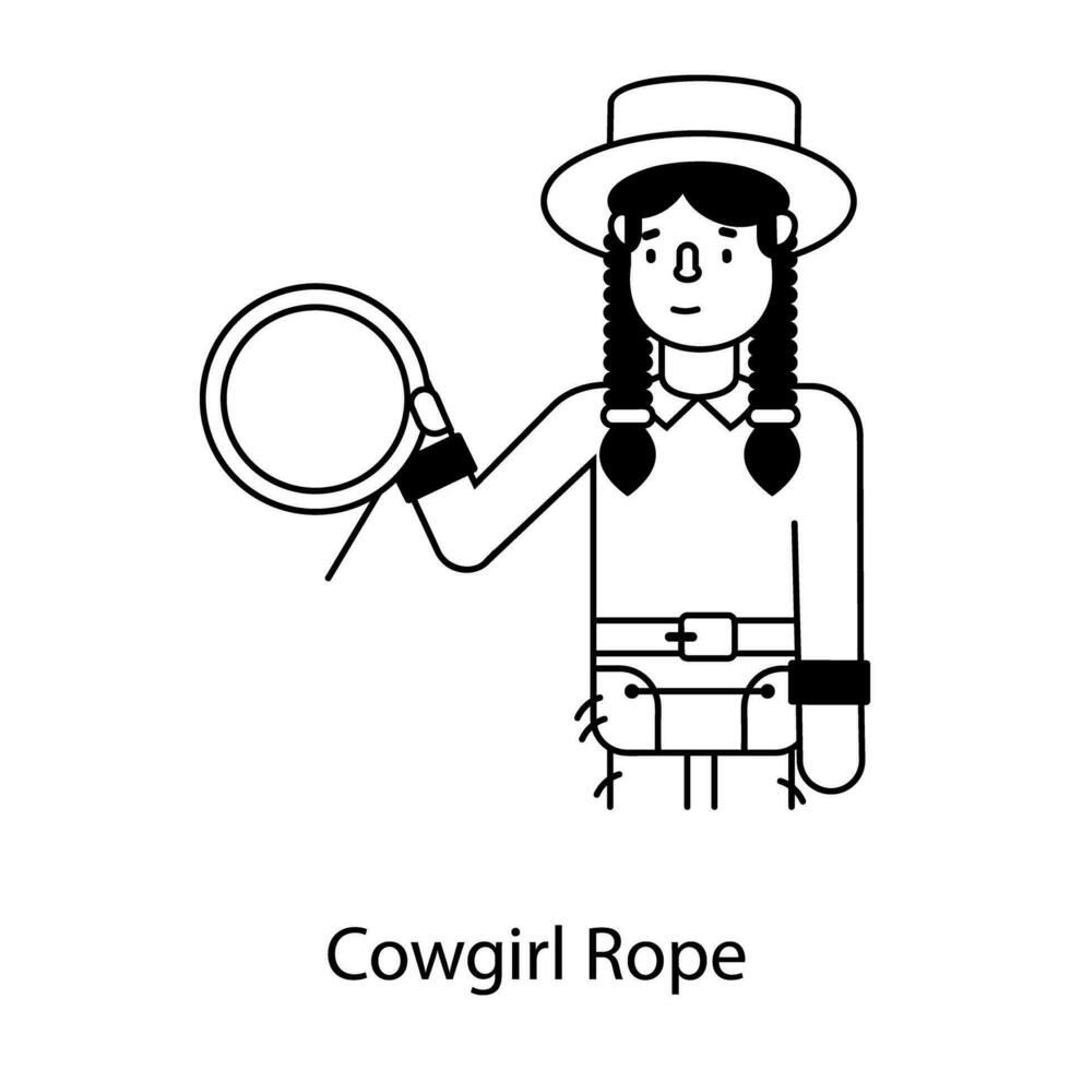 di moda cowgirl corda vettore