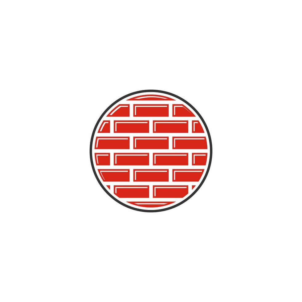 logo dell'illustrazione della parete su fondo bianco vettore