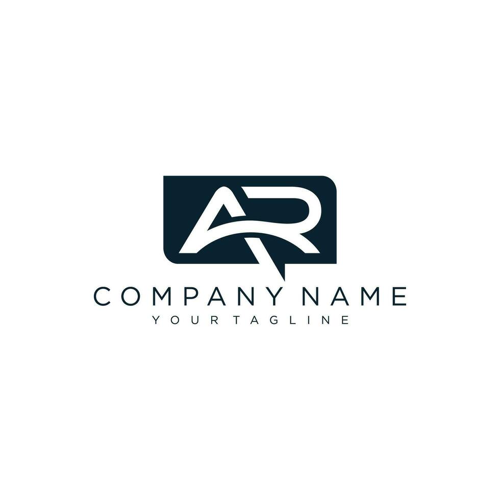 iniziale lettera ar tipografia logo design vettore