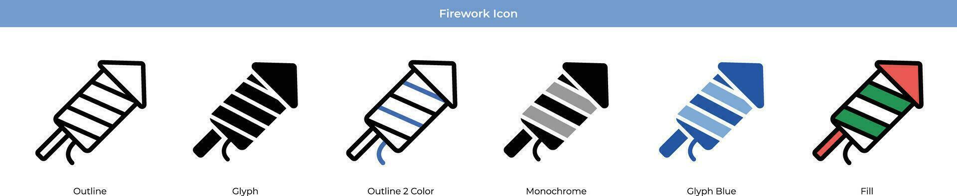 set di icone di fuochi d'artificio vettore