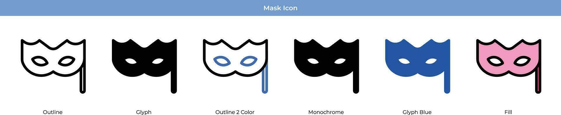 maschera nuovo anno icona impostato vettore