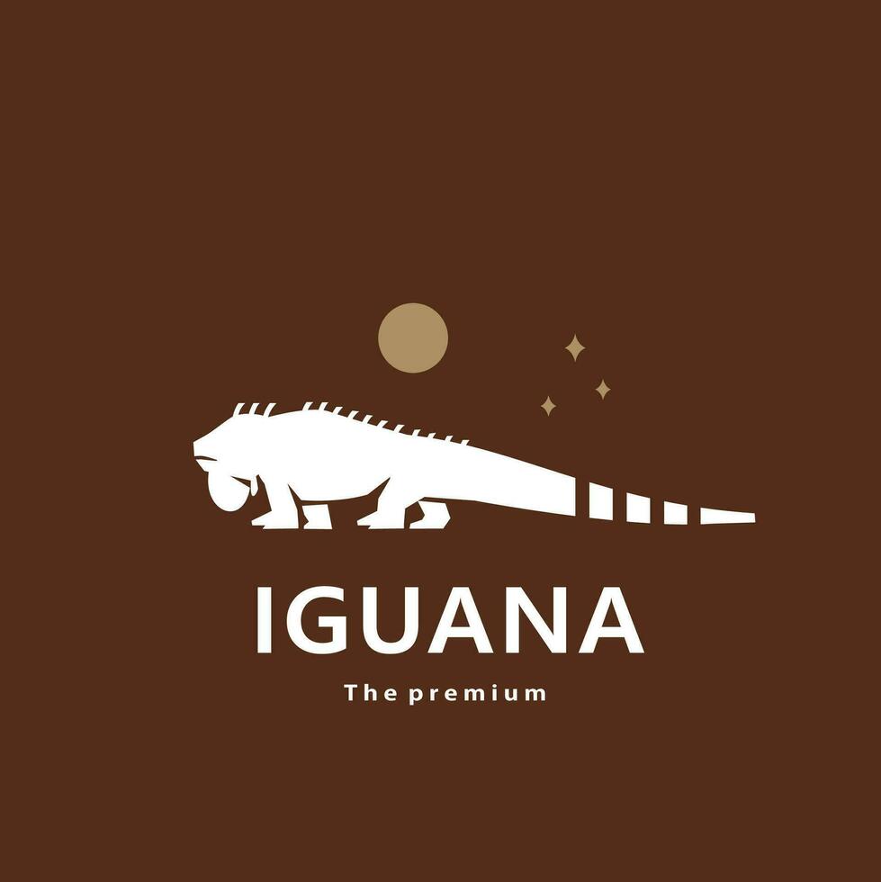 animale iguana naturale logo vettore icona silhouette retrò fricchettone