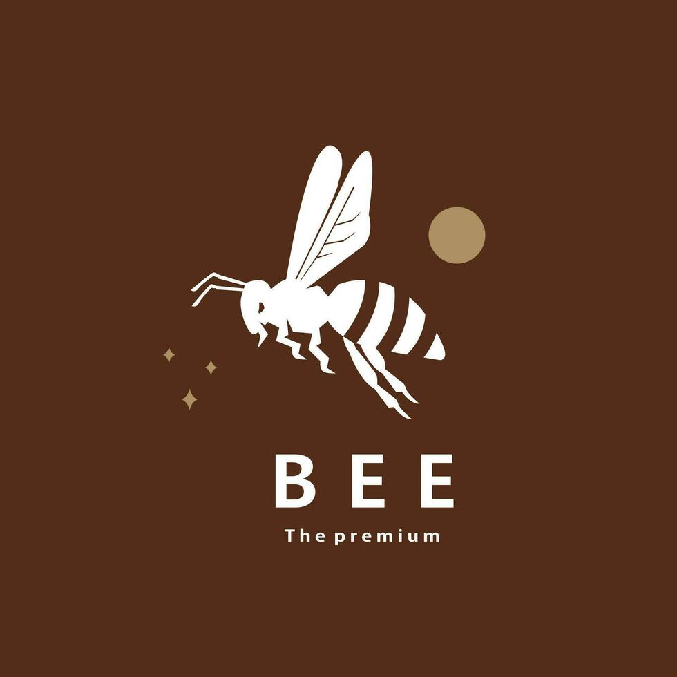animale ape naturale logo vettore icona silhouette retrò fricchettone