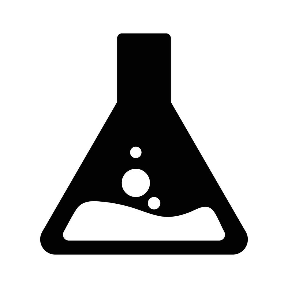 chimico borraccia icona scienza e indagini concetto vettore modello design.